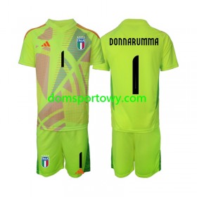 Koszulka Włochy Donnarumma 1 Bramkarska Dziecięcy Domowe Koszulki Piłkarskie Euro 2024 Krótki Rękaw